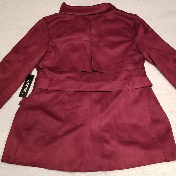 Fashion Nova Jackets & Coats Fashionnova Burgundy Suede Belted